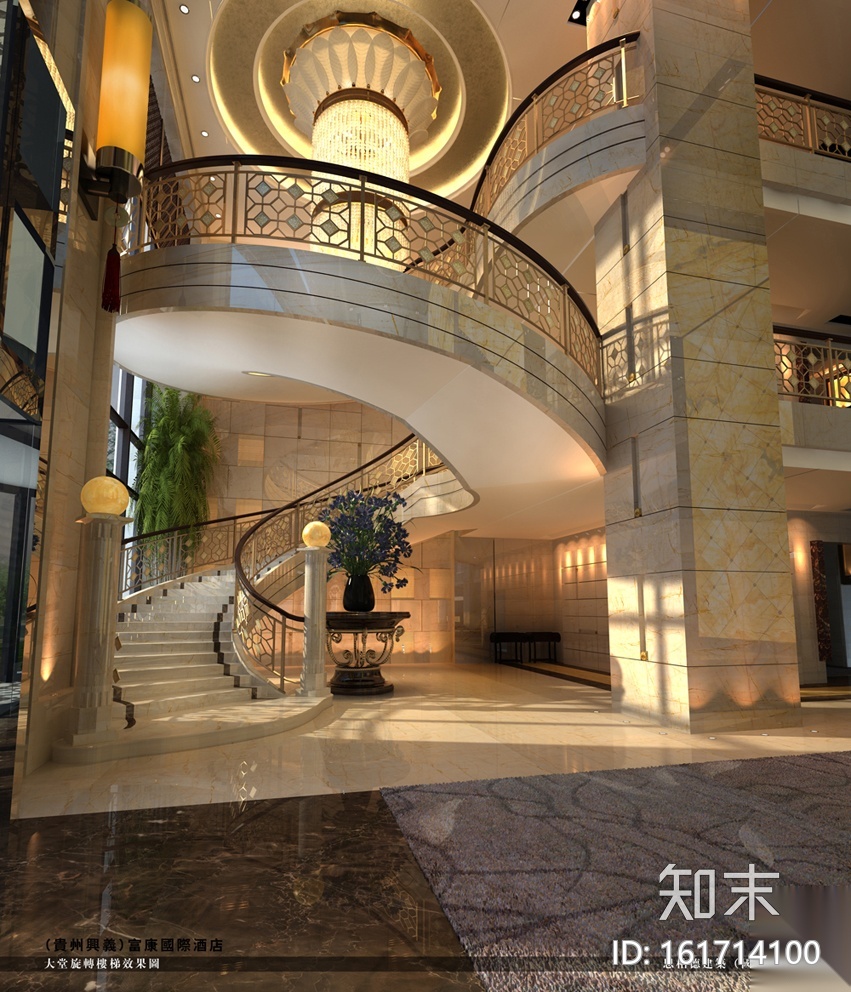 [贵州]富康国际酒店全套施工图+物料书+效果cad施工图下载【ID:161714100】