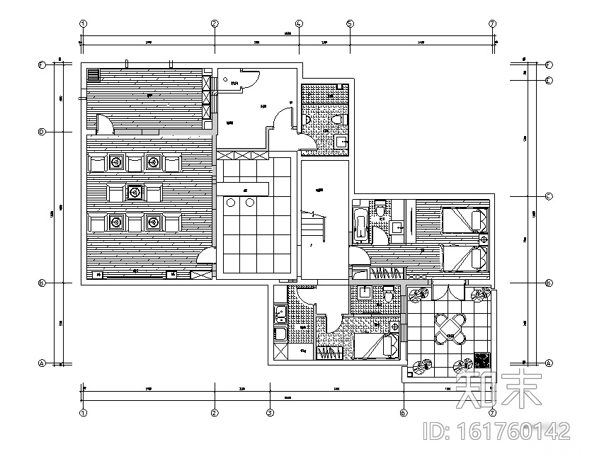 [北京]观塘别墅设计施工图（附效果图）cad施工图下载【ID:161760142】