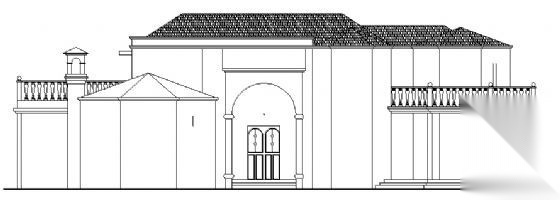 某欧式二层别墅建筑方案图cad施工图下载【ID:151392155】