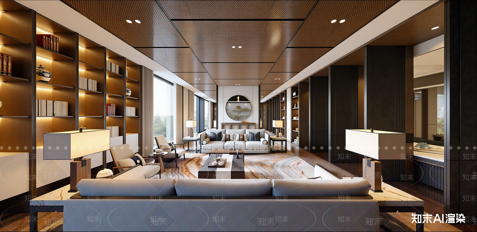 新中式休息区SU模型下载【ID:1215959196】