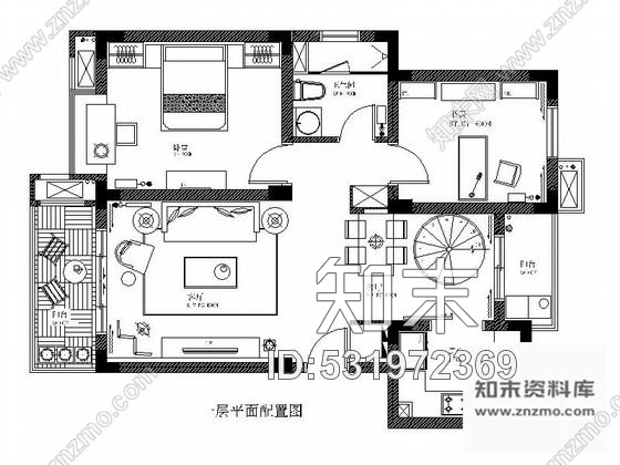 施工图徐州浪漫简欧2层小别墅室内设计施工图含效果图施工图下载【ID:531972369】