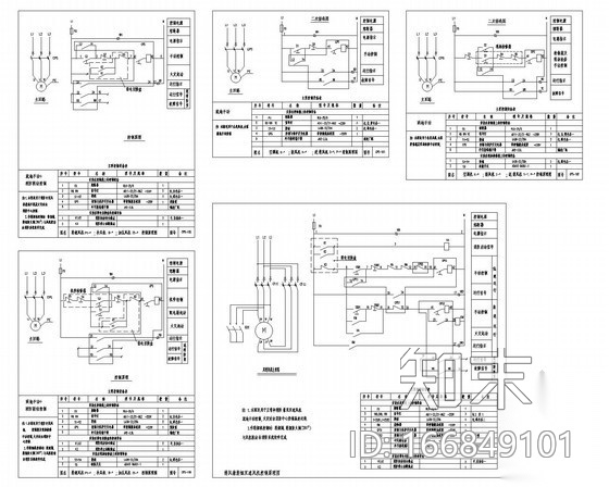 [四川]风机、水泵控制原理图cad施工图下载【ID:166849101】