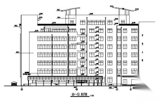 某七层旅馆建筑方案图cad施工图下载【ID:151536182】