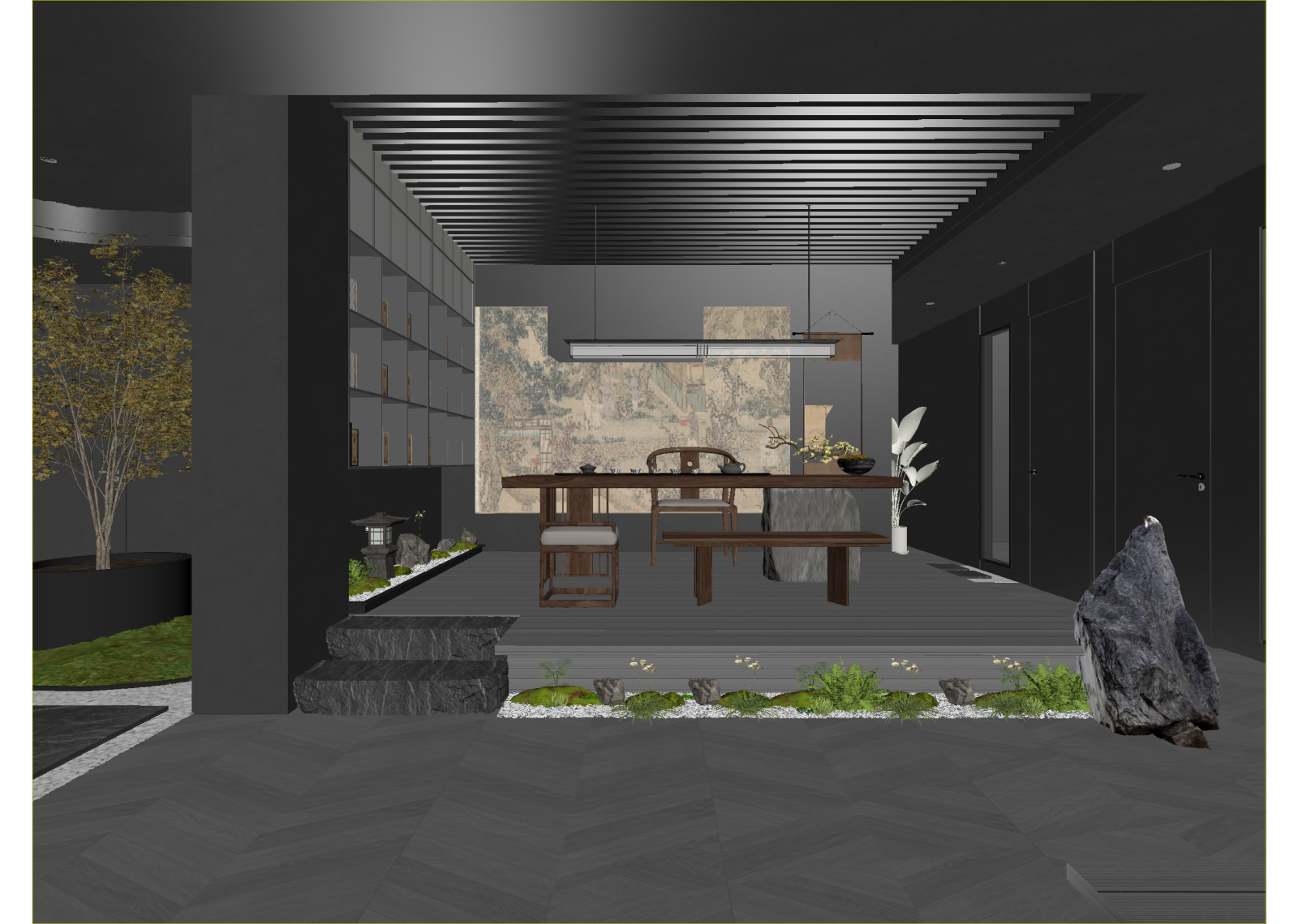 禅意茶馆3D模型下载【ID:1214754496】