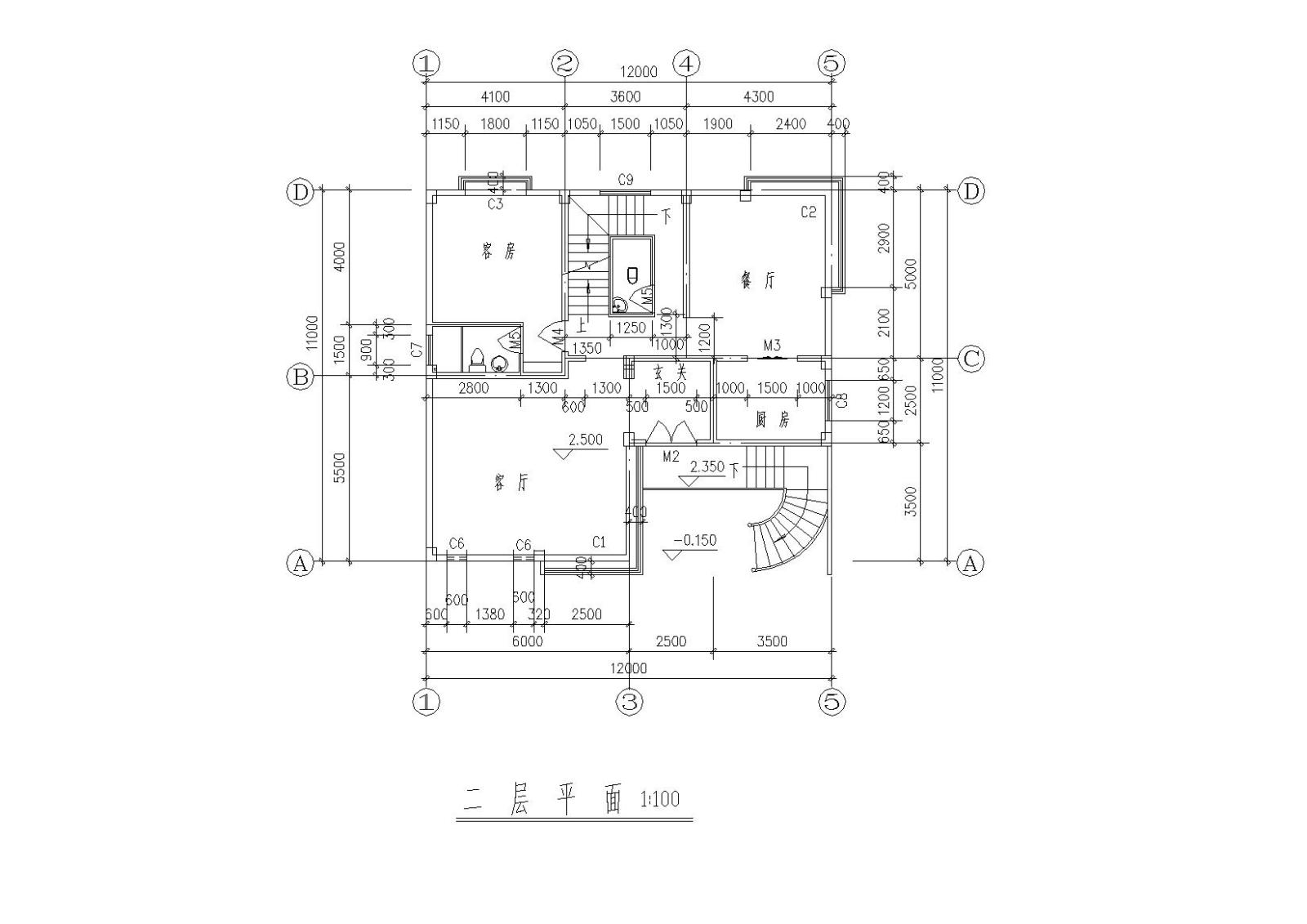 某农村现代四层小户型别墅自建房建筑施工图下载【ID:149889151】