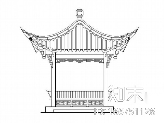 四角凉亭CAD施工图施工图下载【ID:166751126】