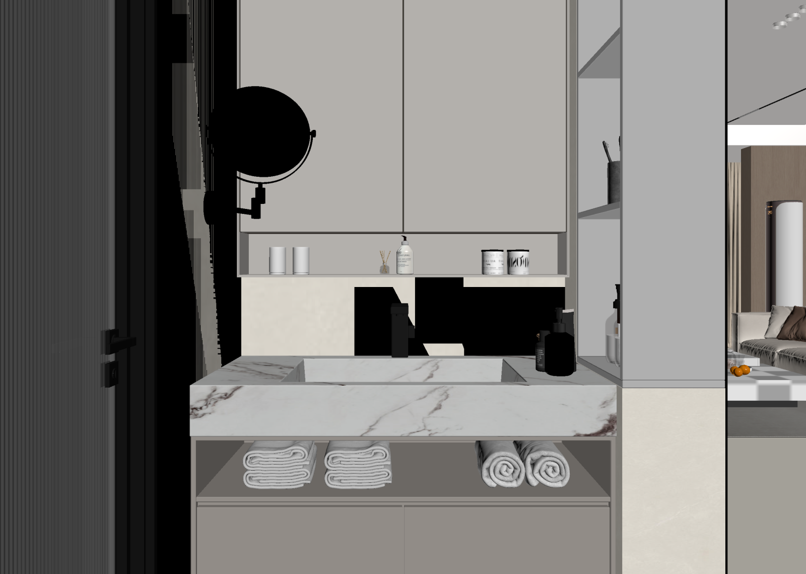 现代酒店卫生间3D模型下载【ID:1215137199】