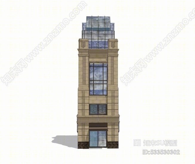 ARTDECO景观塔SU模型下载【ID:533530302】