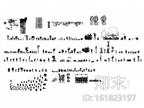 室内外植物CAD图块下载施工图下载【ID:161823197】