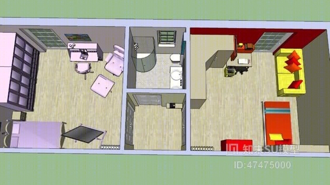儿童房SU模型下载【ID:818033897】