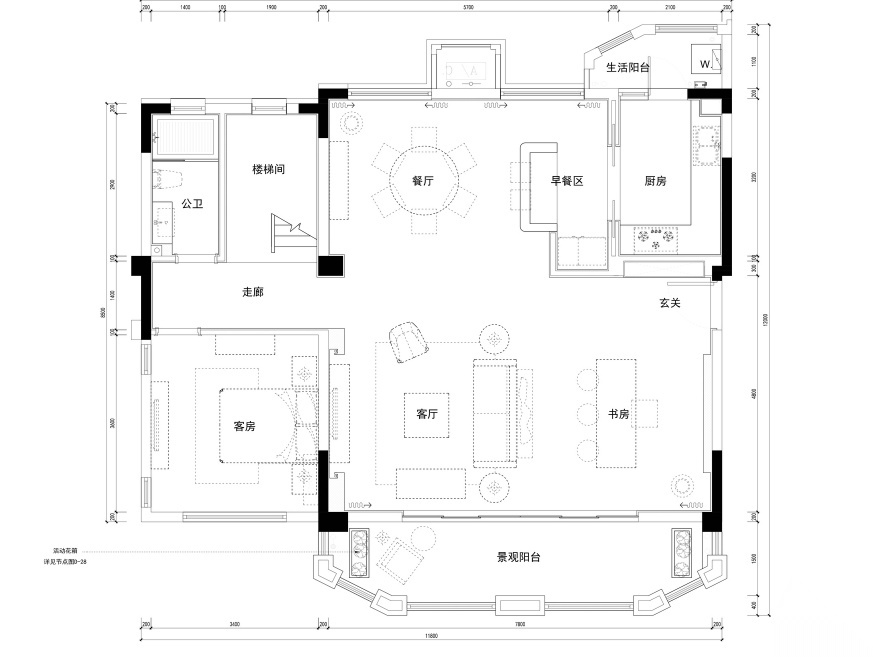 [成都]绝代风华—奢华3层别墅设计施工图及效果图cad施工图下载【ID:160474130】