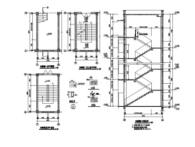 [浙江]五层框架结构石漆外墙宿舍楼建筑施工图施工图下载【ID:165943121】