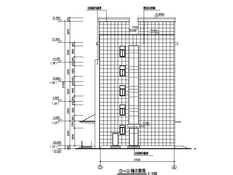 [浙江]五层框架结构石漆外墙宿舍楼建筑施工图施工图下载【ID:165943121】