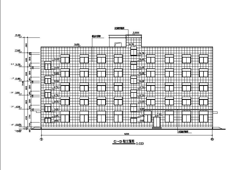 [浙江]五层框架结构石漆外墙宿舍楼建筑施工图施工图下载【ID:165943121】