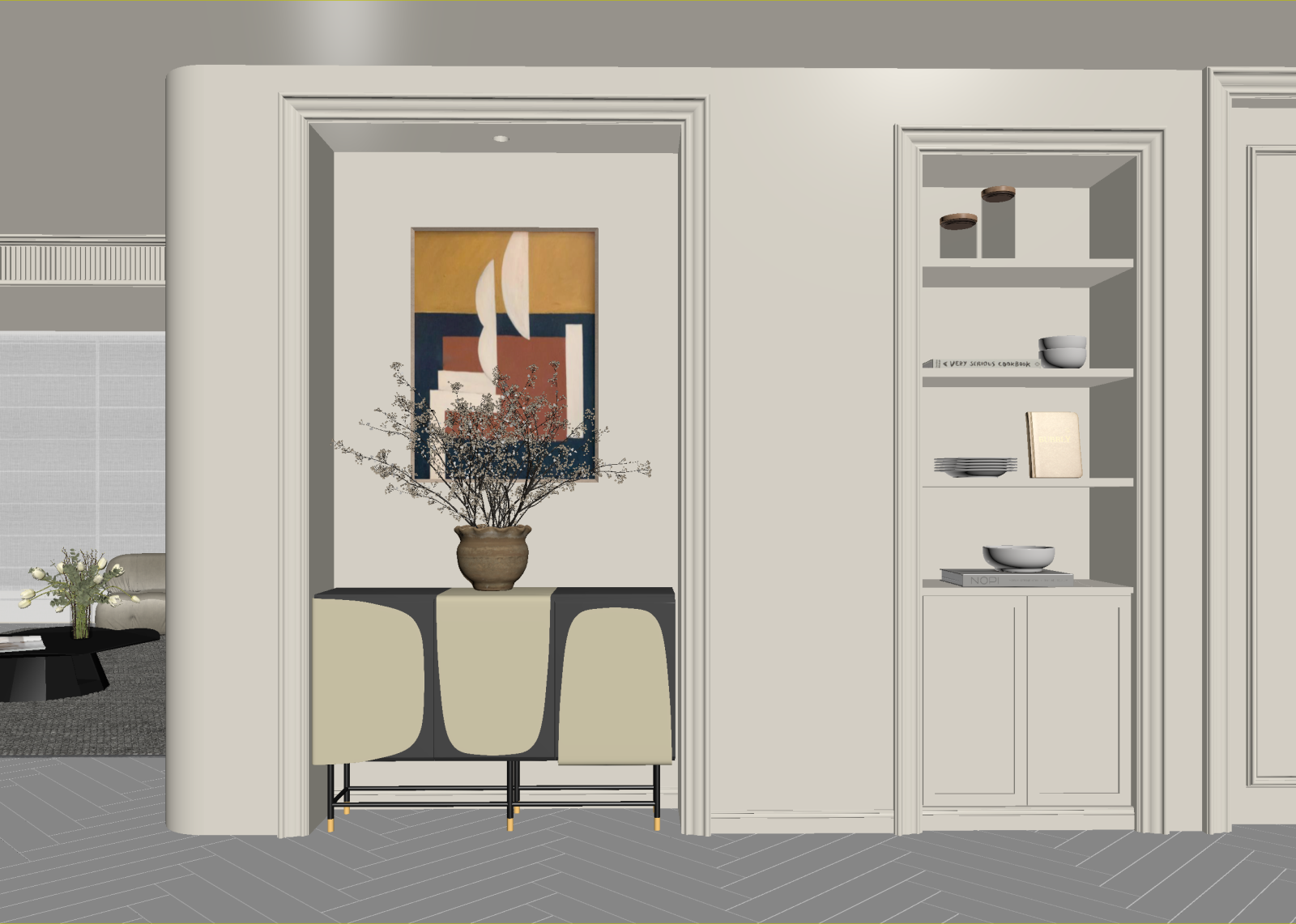 法式玄关3D模型下载【ID:1214734160】