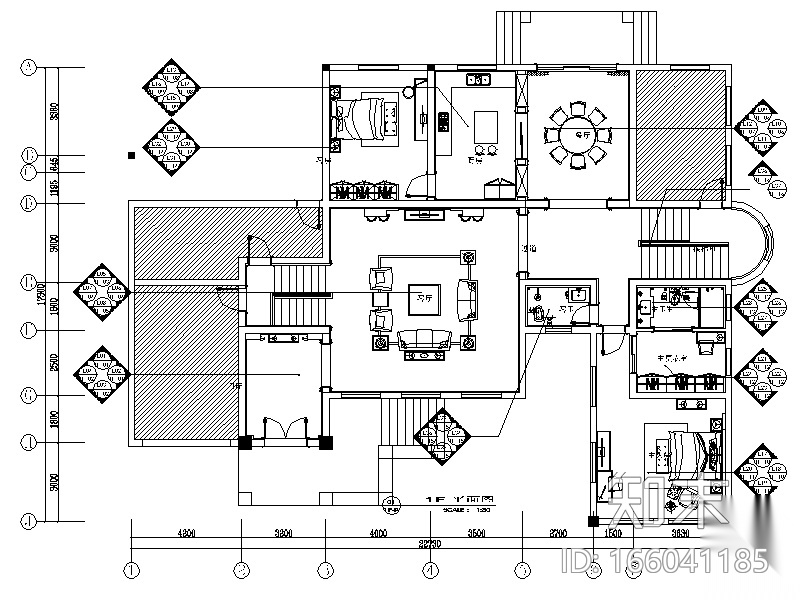 全套欧式别墅住宅设计施工图（含效果图）cad施工图下载【ID:166041185】