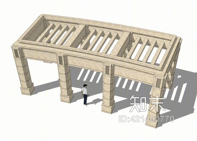欧式廊架SU模型下载【ID:421460770】