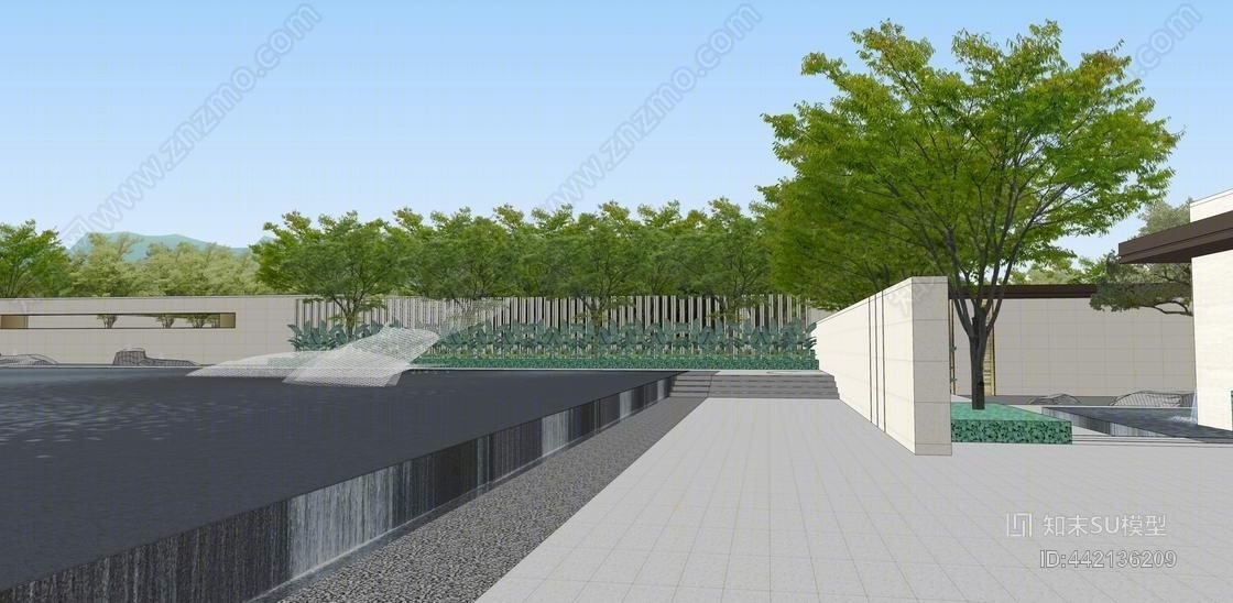 现代华润售楼处示范区SU模型下载【ID:442136209】