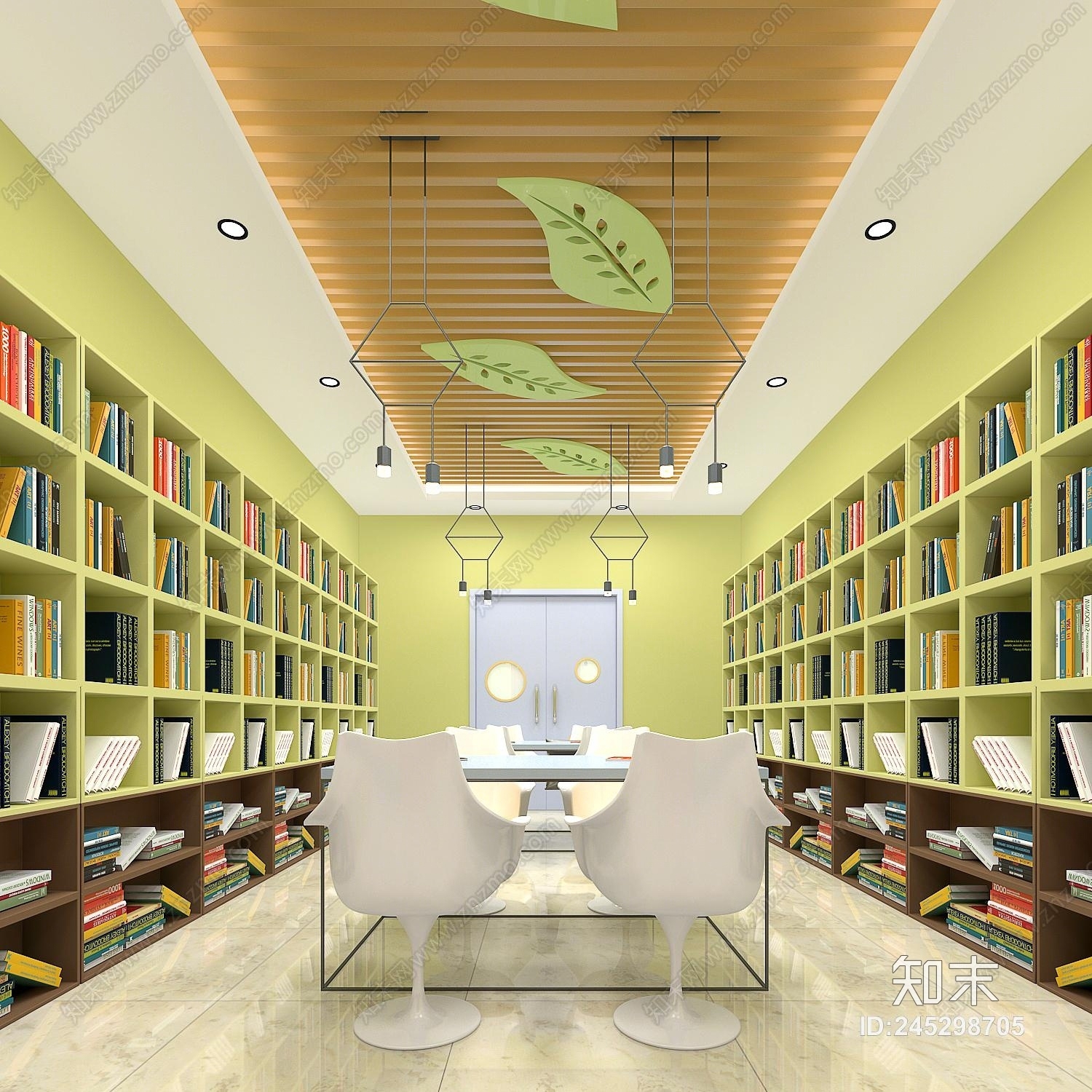 现代读书室3D模型下载【ID:245298705】