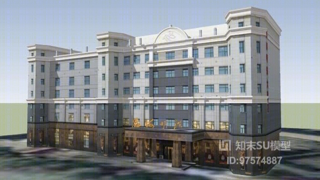 酒店正门SU模型下载【ID:919281800】