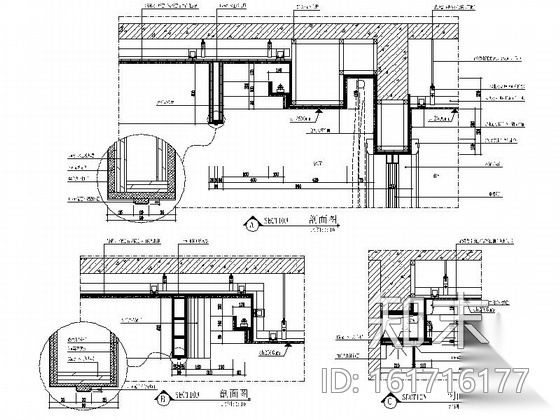 [安徽]奢派港湾小区简欧三居室样板房装修施工图cad施工图下载【ID:161716177】