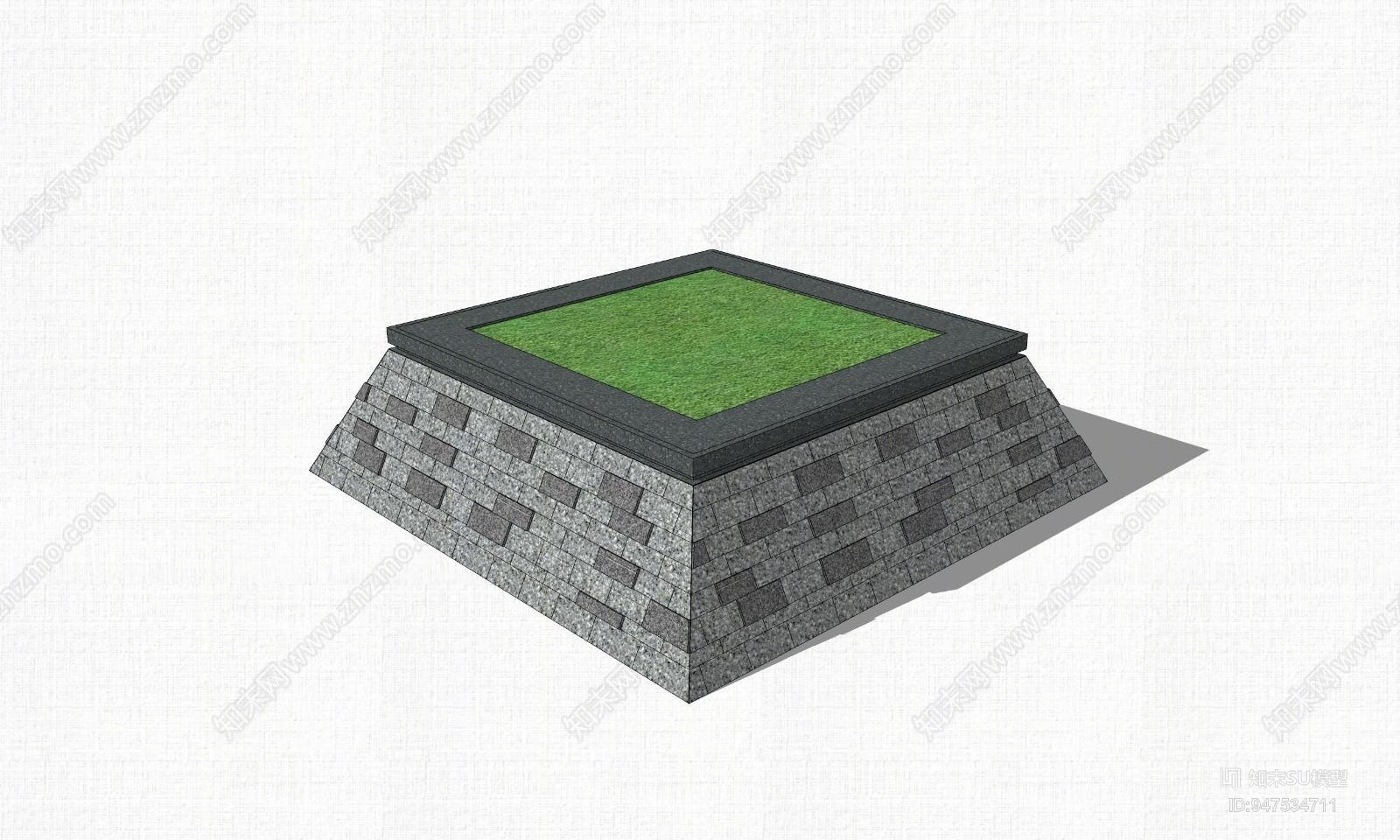 现代方形树池SU模型下载【ID:947534711】