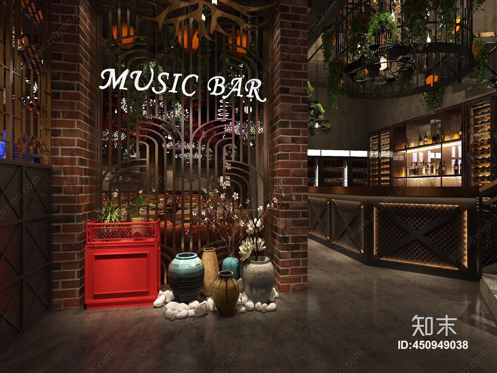 工业风音乐餐吧3D模型下载【ID:450949038】