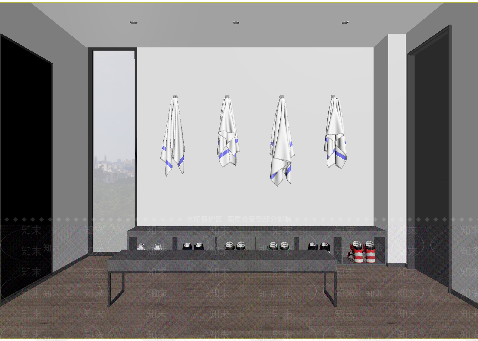 现代更衣室3D模型下载【ID:1215067837】