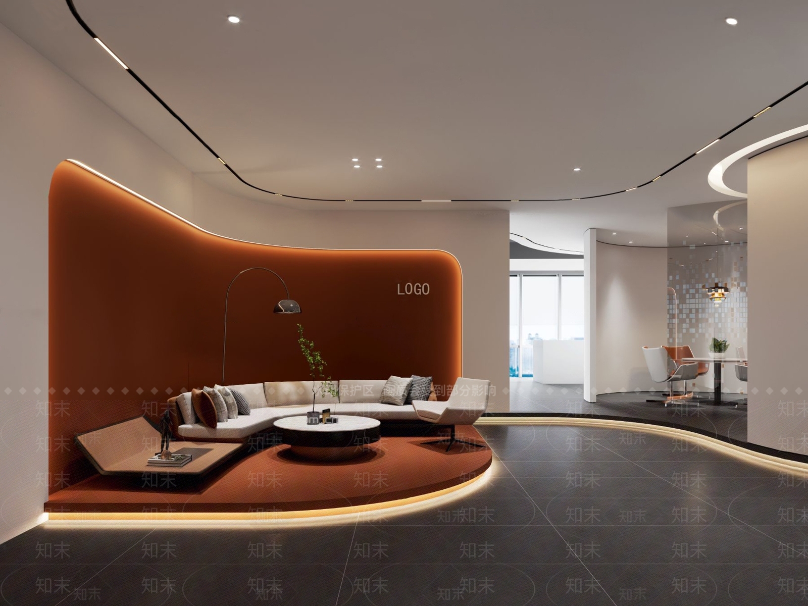 现代前台接待区3D模型下载【ID:1113649553】