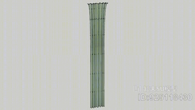 绿色窗帘SU模型下载【ID:925118430】