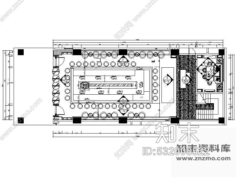 施工图东莞时尚餐饮装修图cad施工图下载【ID:532008522】