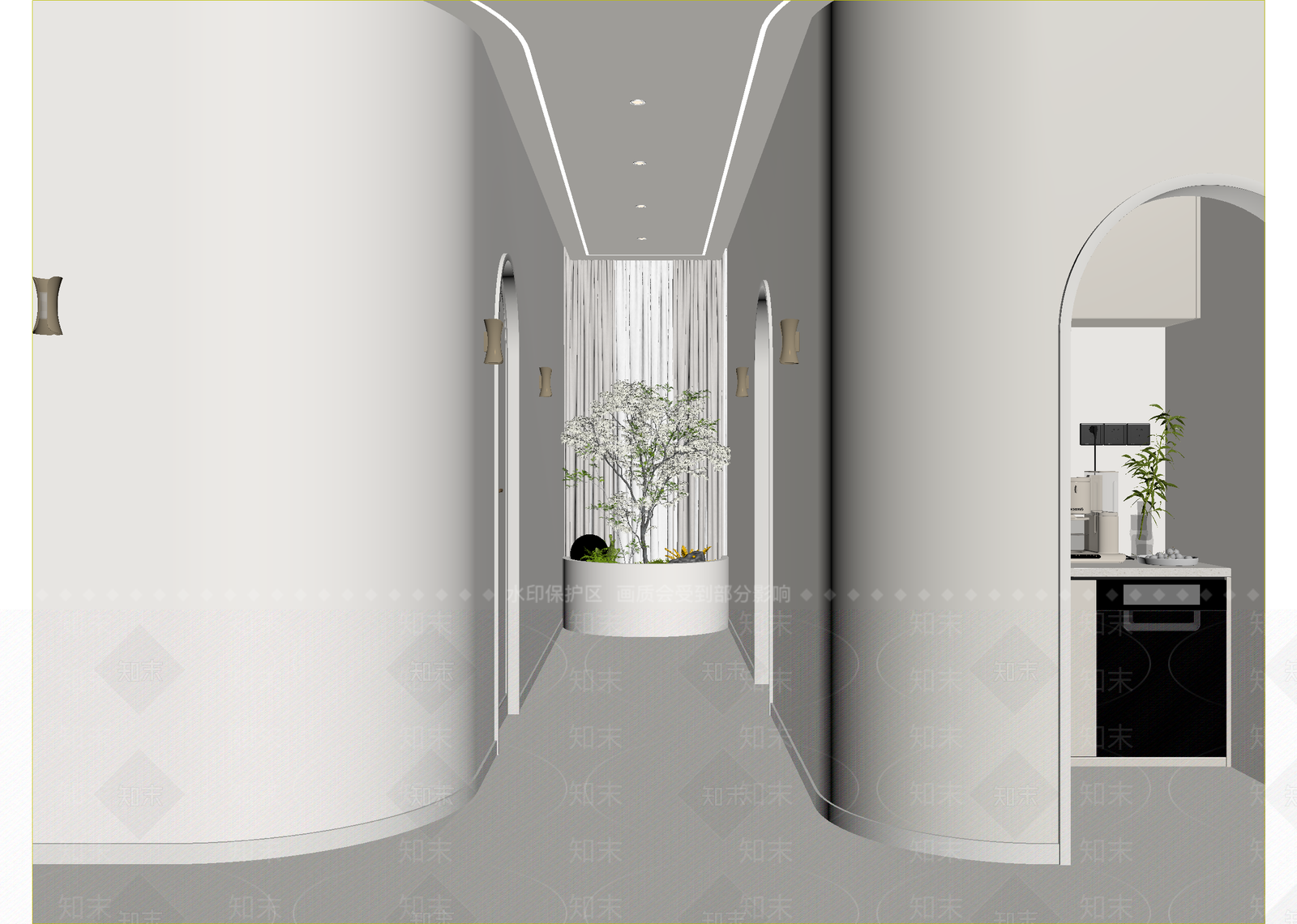 奶油玄关3D模型下载【ID:1214700257】
