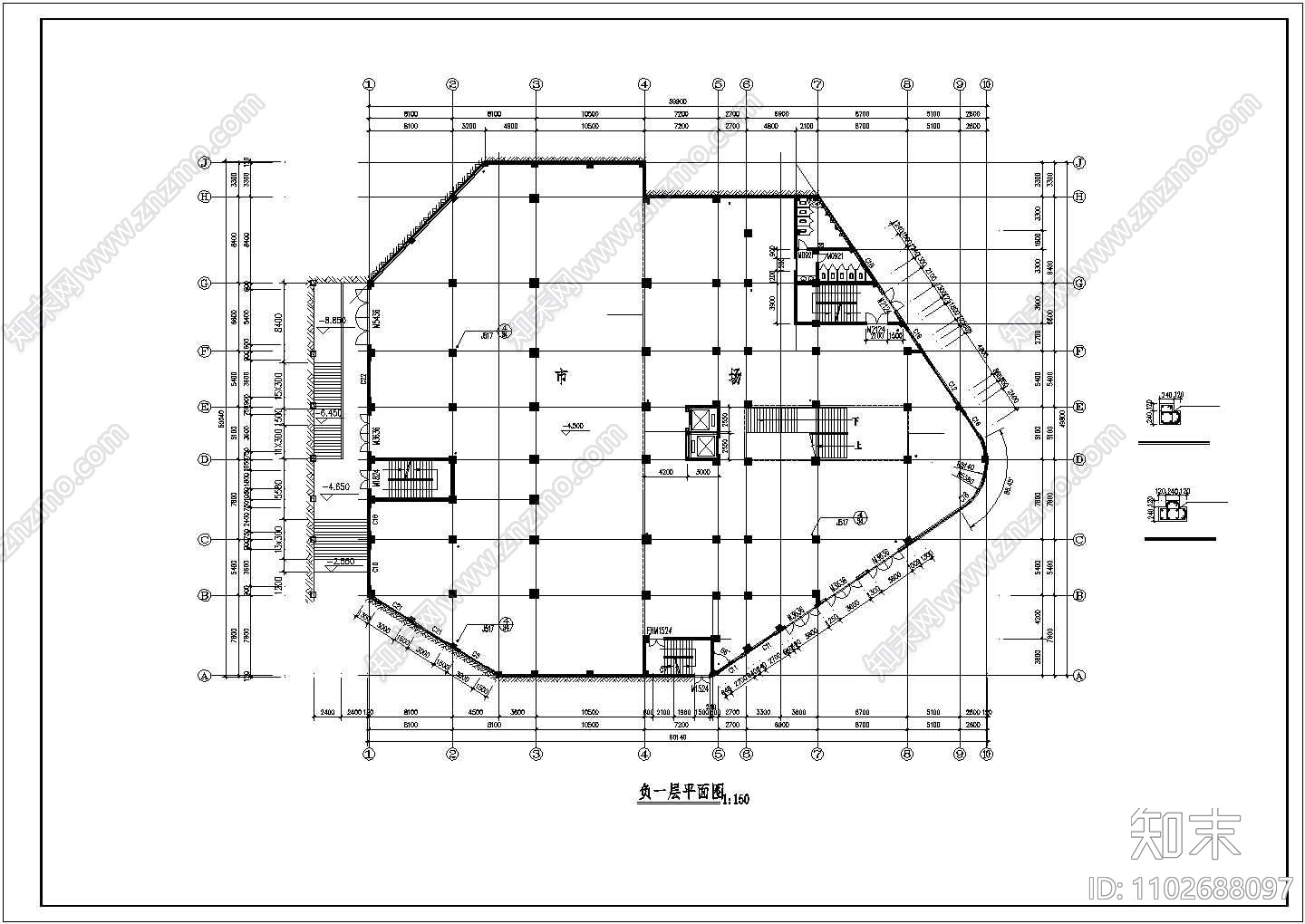 某社区1.8万平米7层框架农贸市场全套建筑设计CAD图纸施工图下载【ID:1102688097】