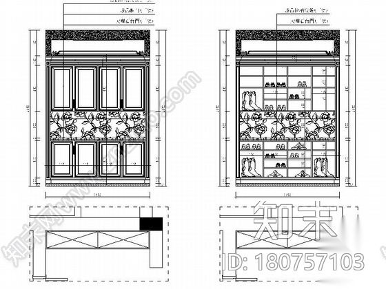 [广州]欧式靓丽大气样板房施工图（含效果图）cad施工图下载【ID:180757103】