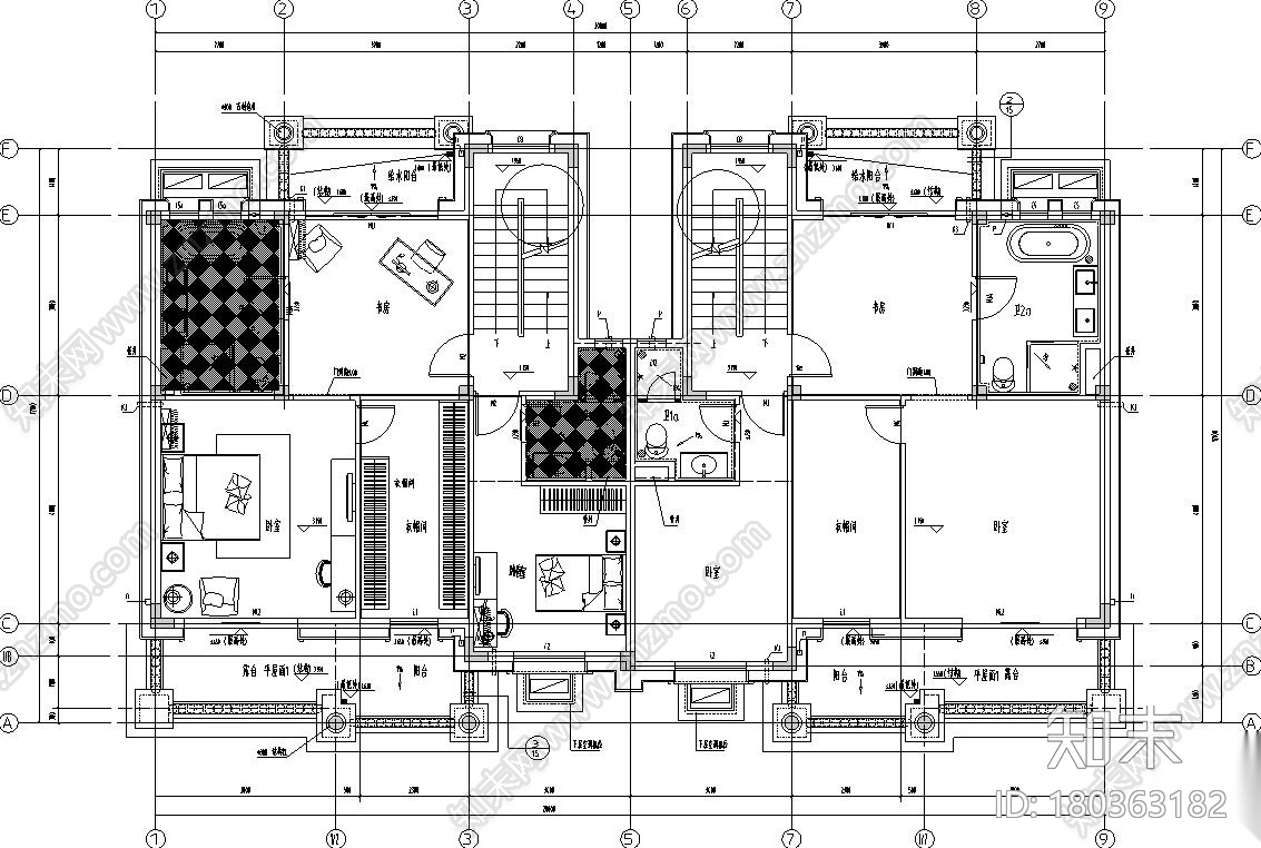 知名企业中式风格住宅装修施工图设计cad施工图下载【ID:180363182】