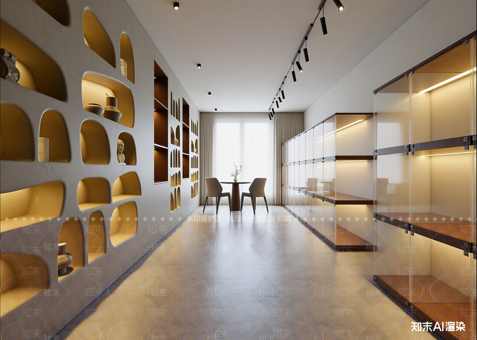 奶油陶瓷展厅3D模型下载【ID:1214744374】