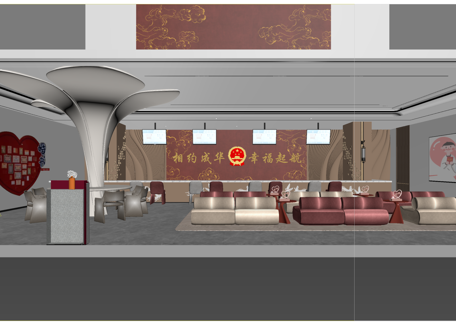 中式接待室3D模型下载【ID:1214831295】