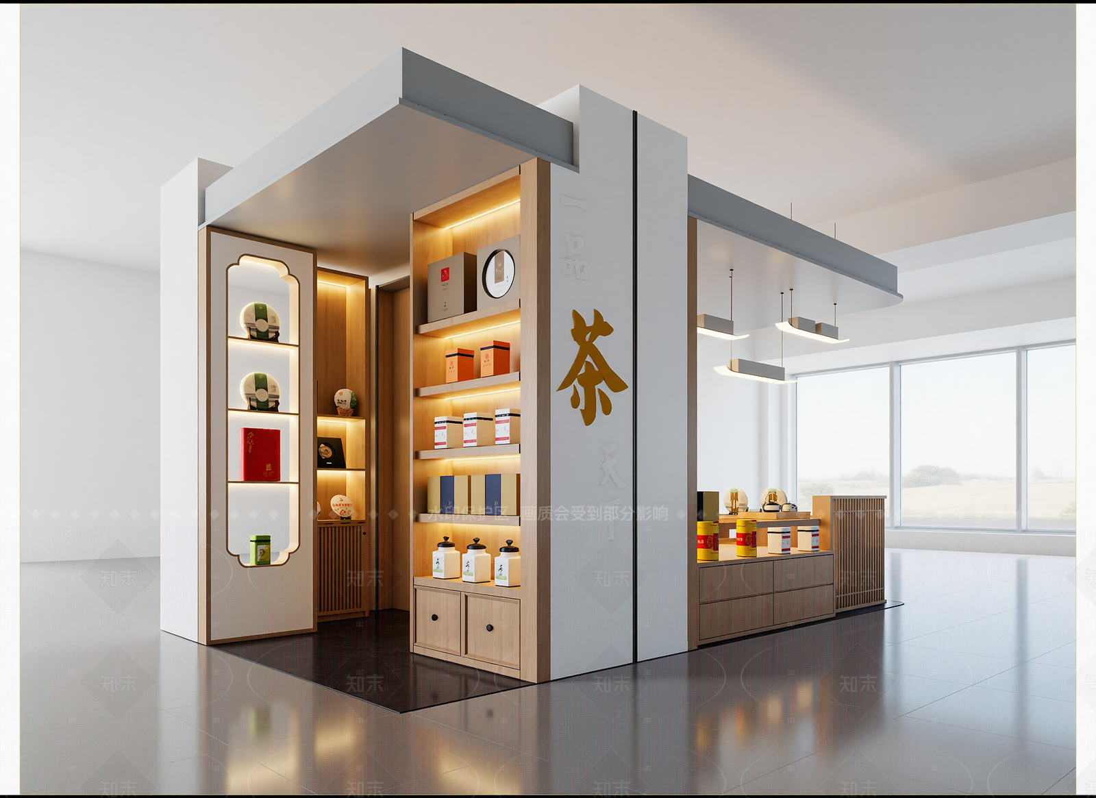 现代茶展厅3D模型下载【ID:1214941704】