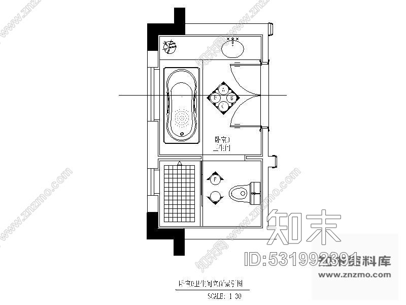 施工图别墅卫生间装修施工图施工图下载【ID:531992391】