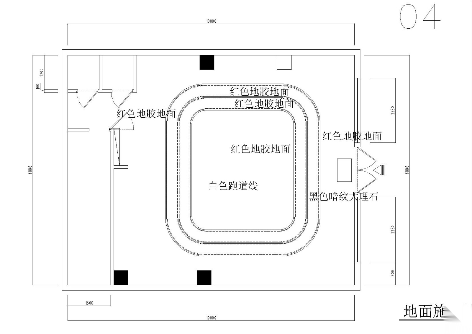 80平方正方形体育品牌专卖店施工图施工图下载【ID:160416152】