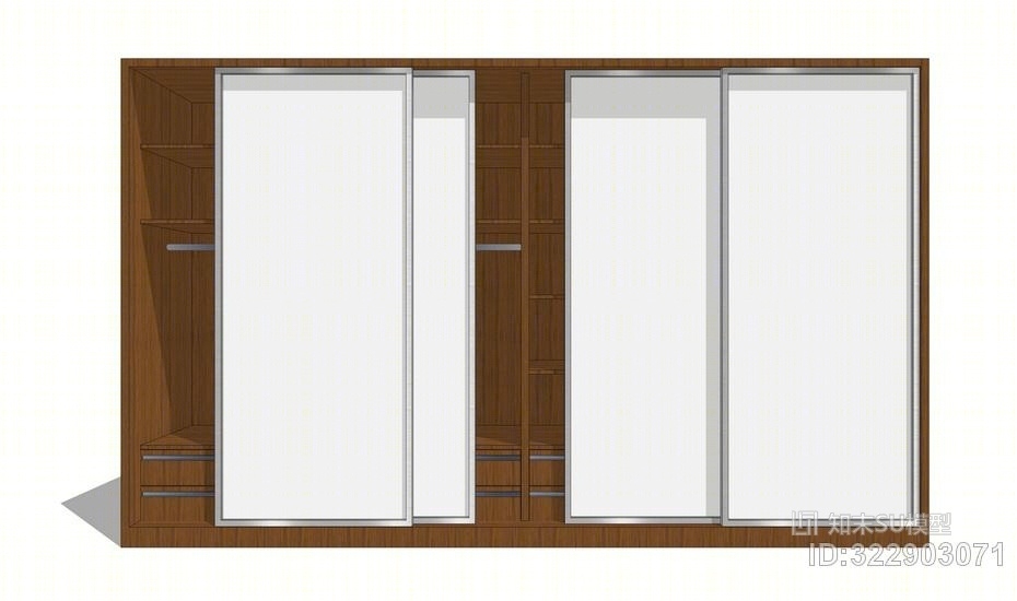 新中式衣柜SU模型下载【ID:322903071】