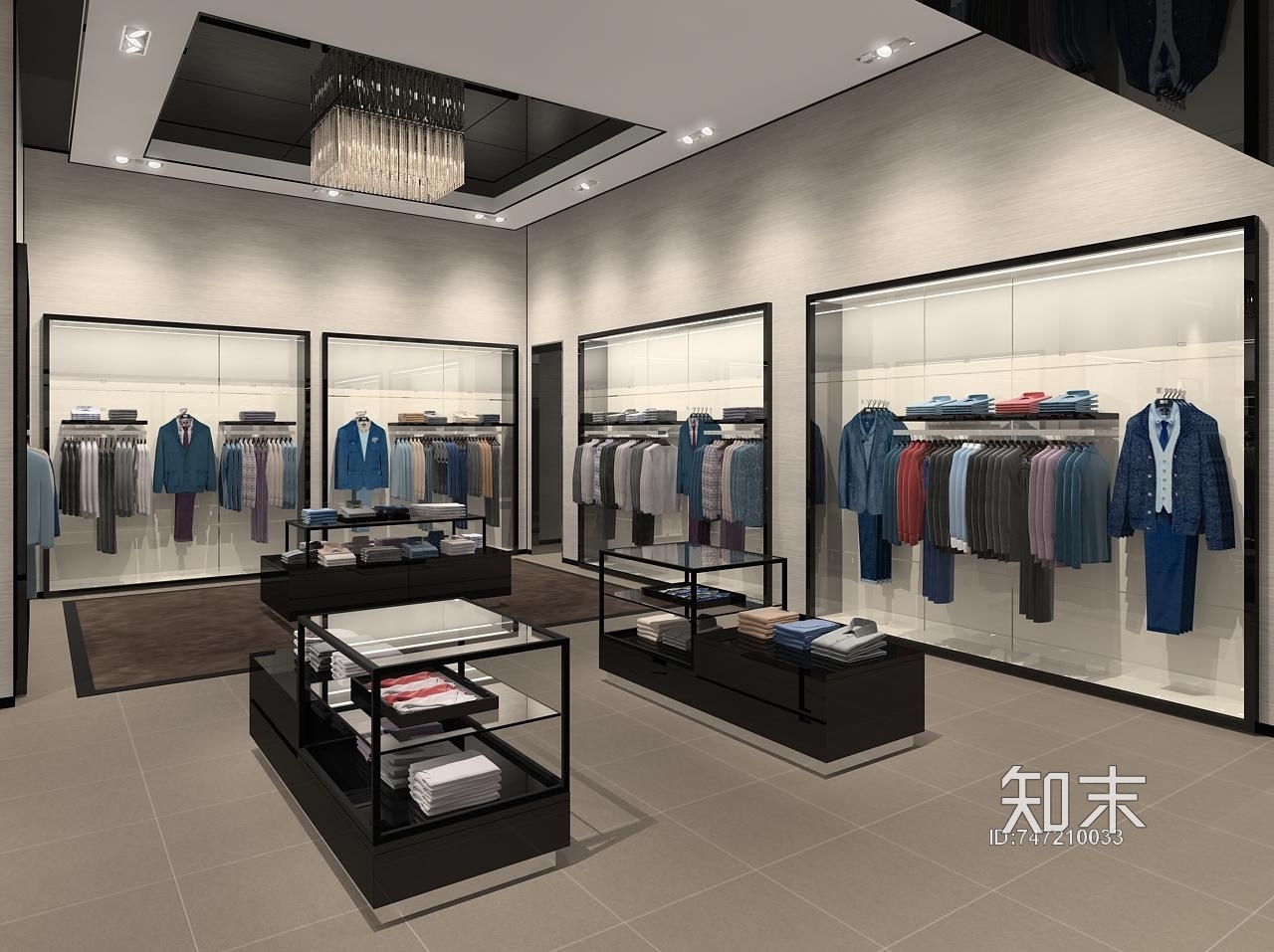 HUGOBOSS雨果博斯奢侈品牌专卖店丨效果图＋全套施工图＋机电图cad施工图下载【ID:747210033】