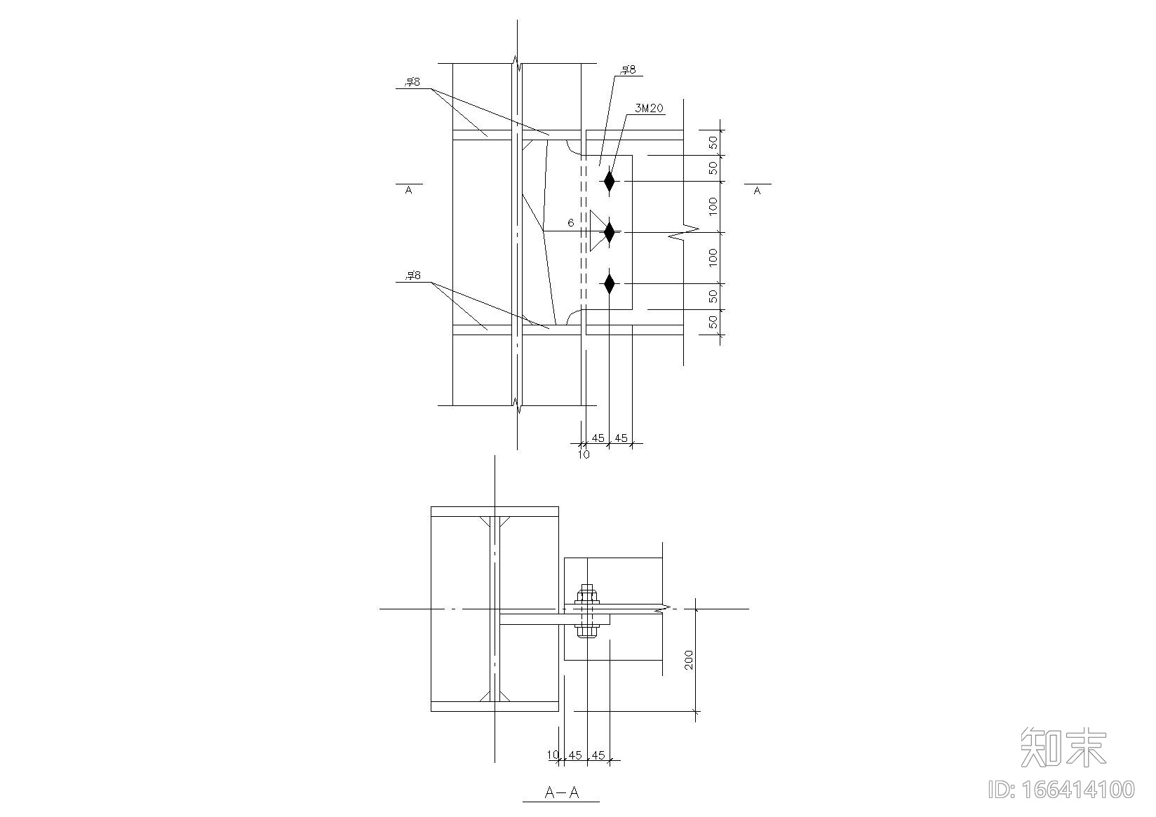 精选88个钢梁节点构造详图CAD施工图下载【ID:166414100】