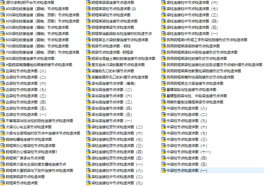 精选88个钢梁节点构造详图CAD施工图下载【ID:166414100】