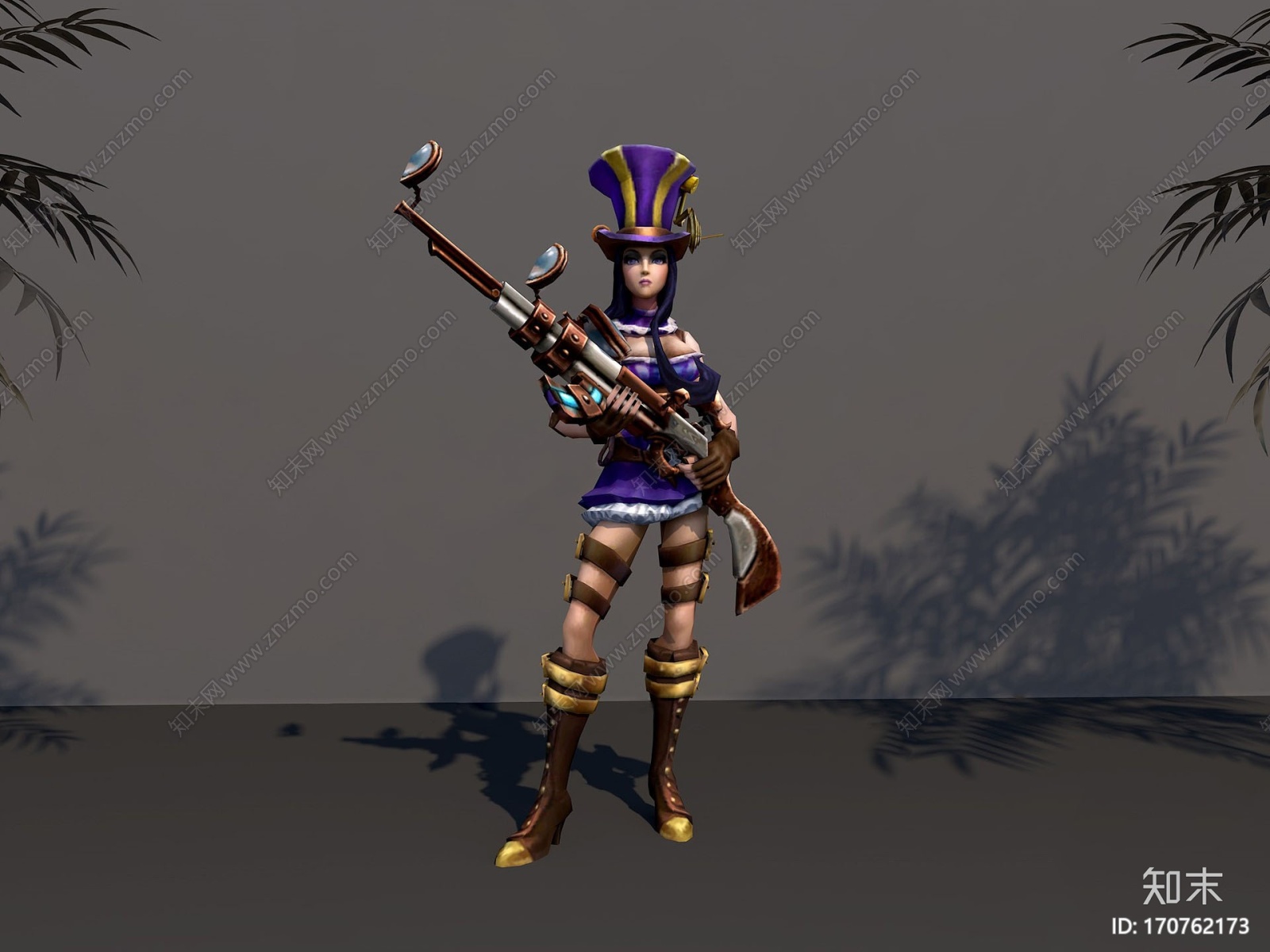 现代3D皮城女警·凯特琳CG模型下载【ID:170762173】