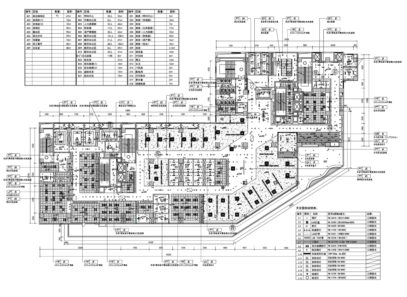 [重庆]新东方1392㎡办公空间PDF图纸+SU模型施工图下载【ID:160417164】