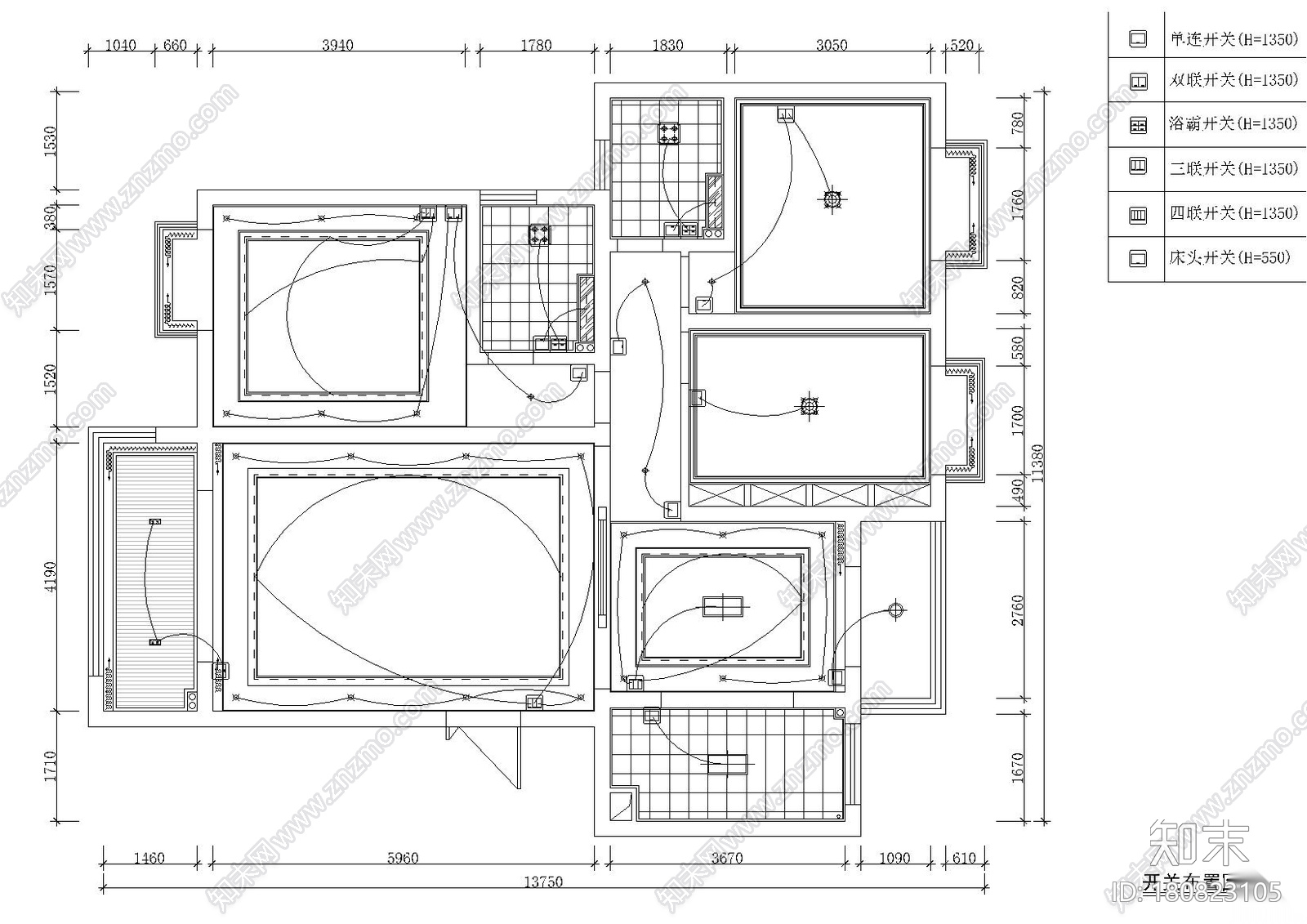 [广东]香港某户型样板间CAD施工图+效果图cad施工图下载【ID:180823105】