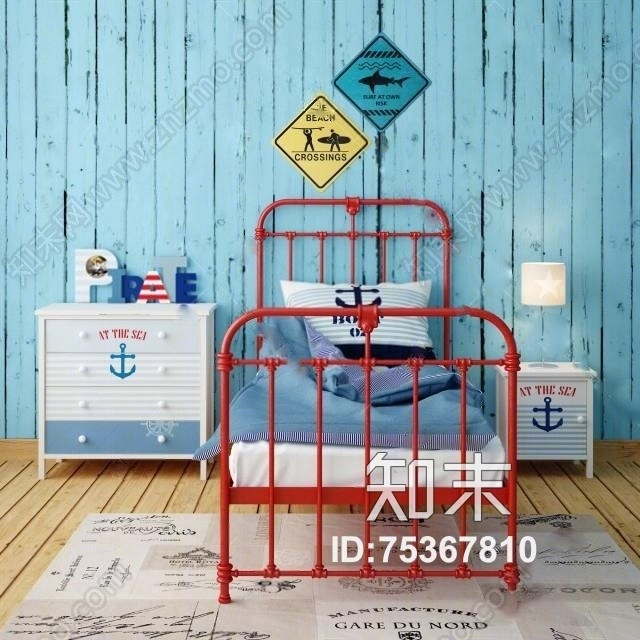 儿童床3D模型下载【ID:75367810】