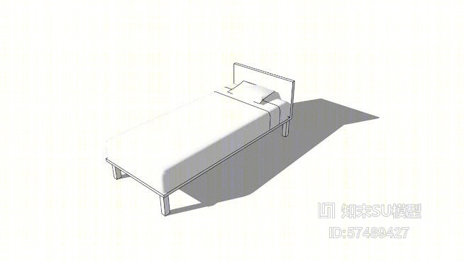 单人床SU模型下载【ID:518056183】