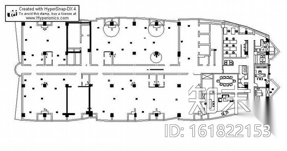 方舟敞开式办公室装修方案cad施工图下载【ID:161822153】